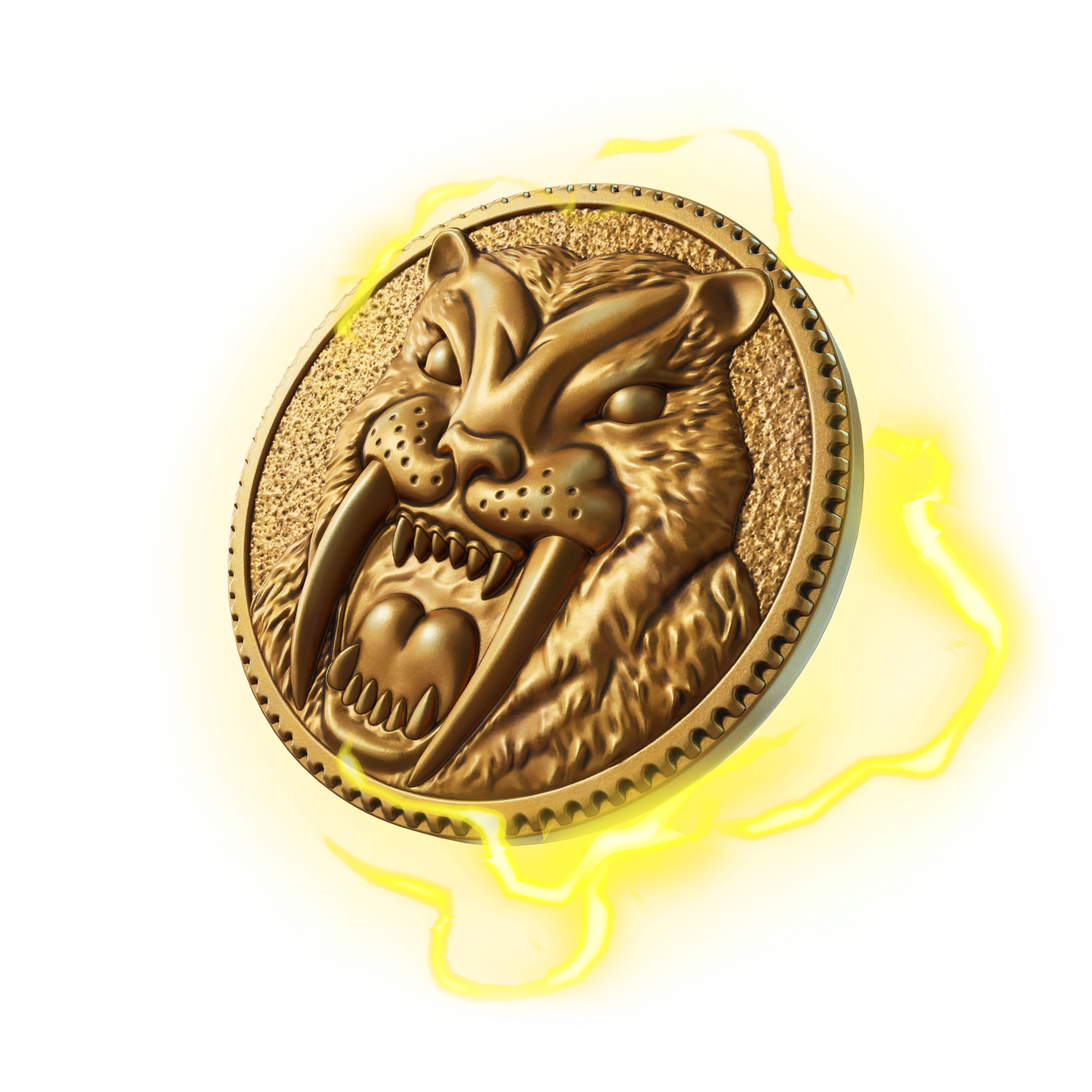 Moneda de tigre dientes de sable