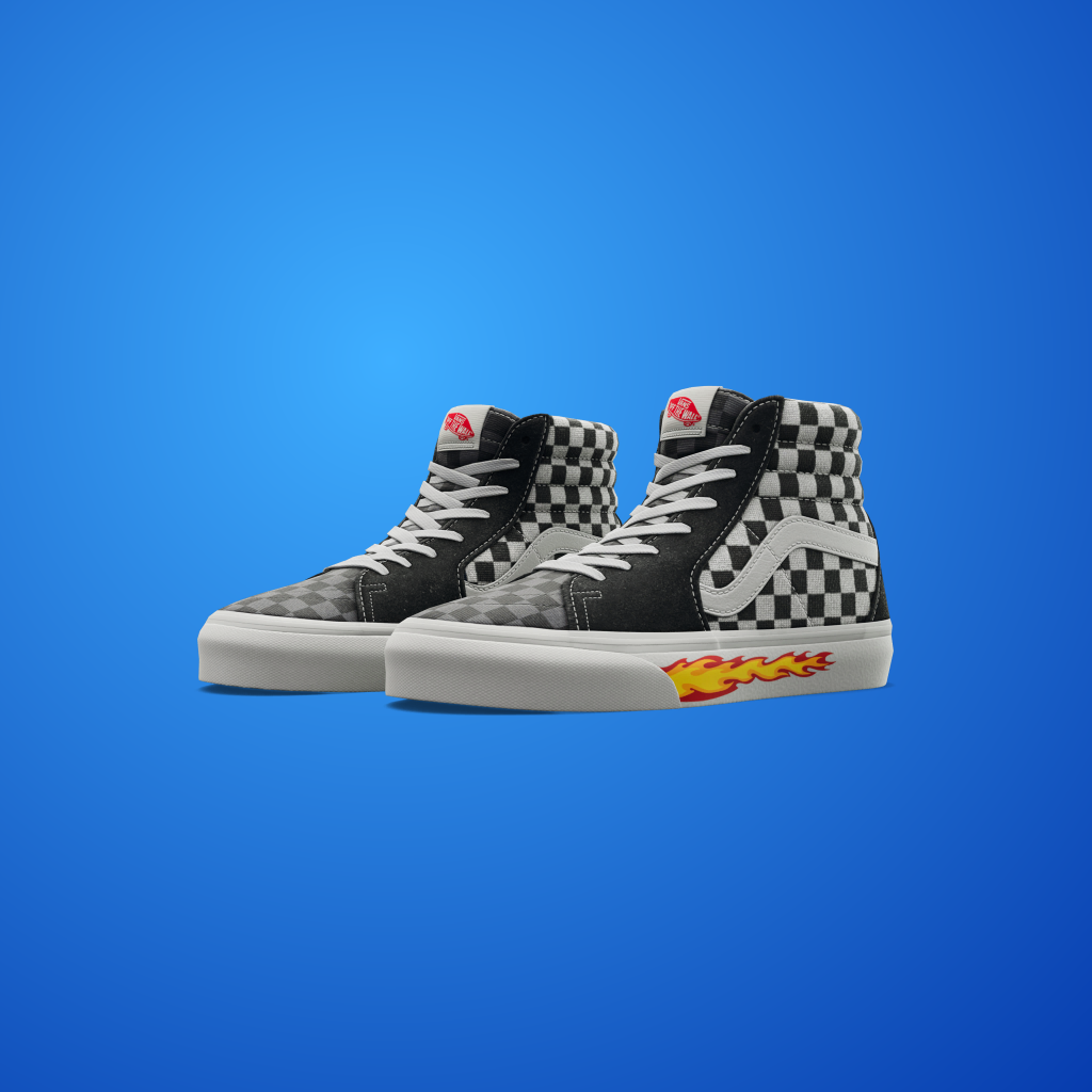 Vans Customs Sk8-Hi 'Multi-Checkboard/Flame'
